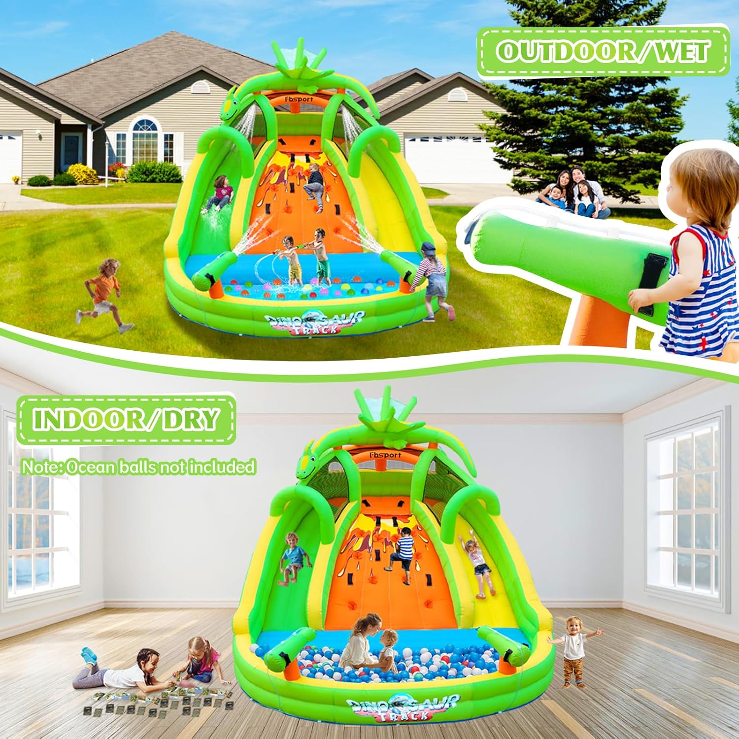 子供用インフレータブルバウンスハウス（滑り台、クライミングウ - Kids Outdoor Inflatable Water Slide のレビューと価格