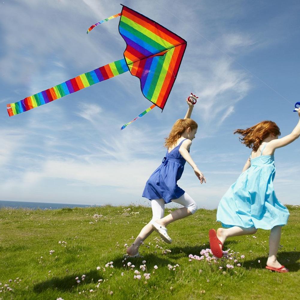 簡単に! 子供用の大きなレインボーカイト,長さ30mのナイロ - Kite Easy Fly Kids のレビューと価格