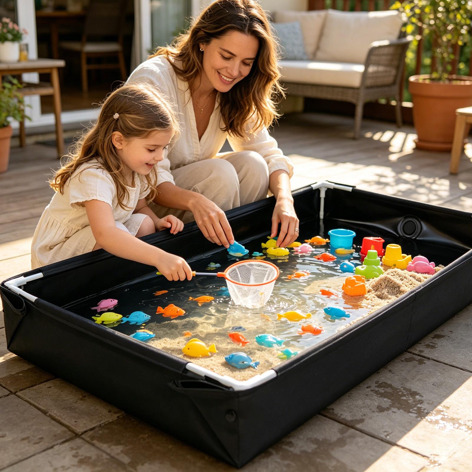 新しい屋外水遊び場と砂場、子供用釣りおもちゃ付きボウル、子供 - Kids Outdoor Picnic Table のレビューと価格