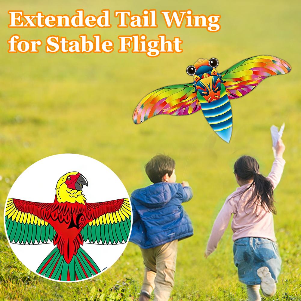 子供用ミニ釣り竿凧 生き生きとした蝶、ツバメ、オウム 簡単に - Kite Easy Fly Kids のレビューと価格