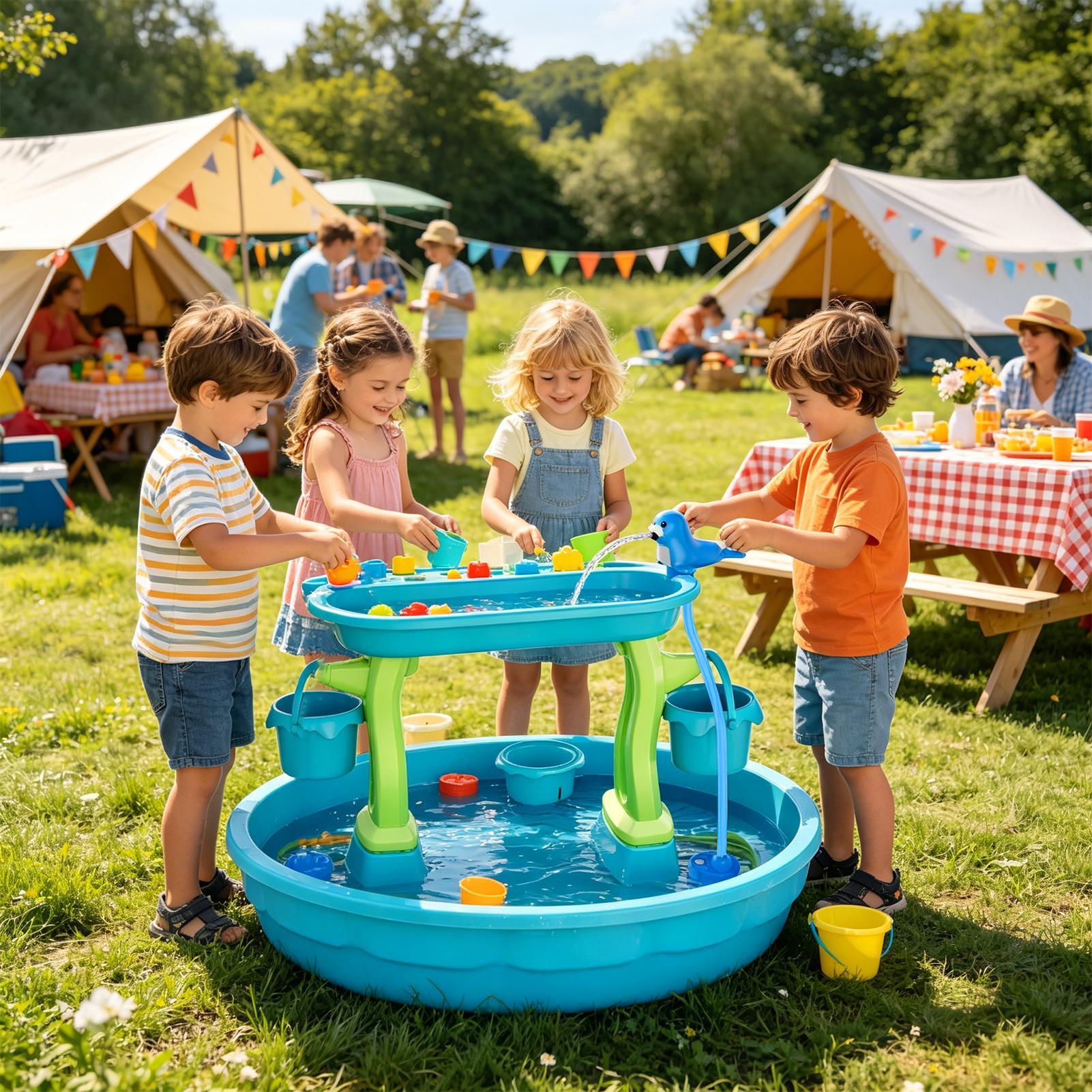 充電式ウォーターテーブルスプレーポンプスプラッシュおもちゃア - Kids Outdoor Picnic Table のレビューと価格