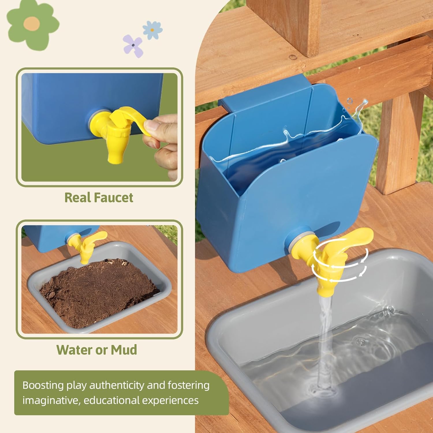 # 泥だらけキッチン屋外プレイセットキャノピー黒板ガーデンツ - Kids Outdoor Mud Kitchen のレビューと価格