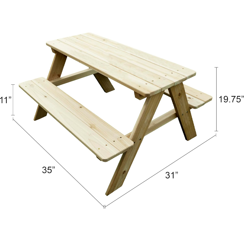 屋外木製子供用ピクニックテーブルベンチ - 素朴なスタイルの - Kids Outdoor Picnic Table のレビューと価格