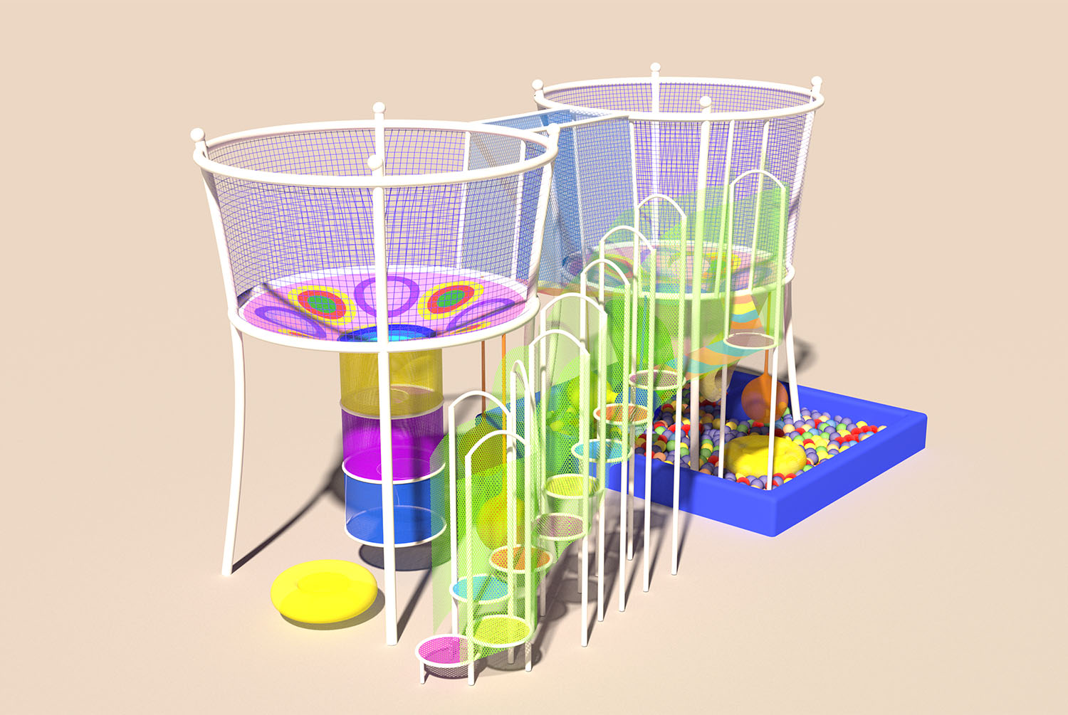 虹色のネット遊具アドベンチャーパーク用-ロープクライミングフ - Kids Outdoor Climbing Frame のレビューと価格