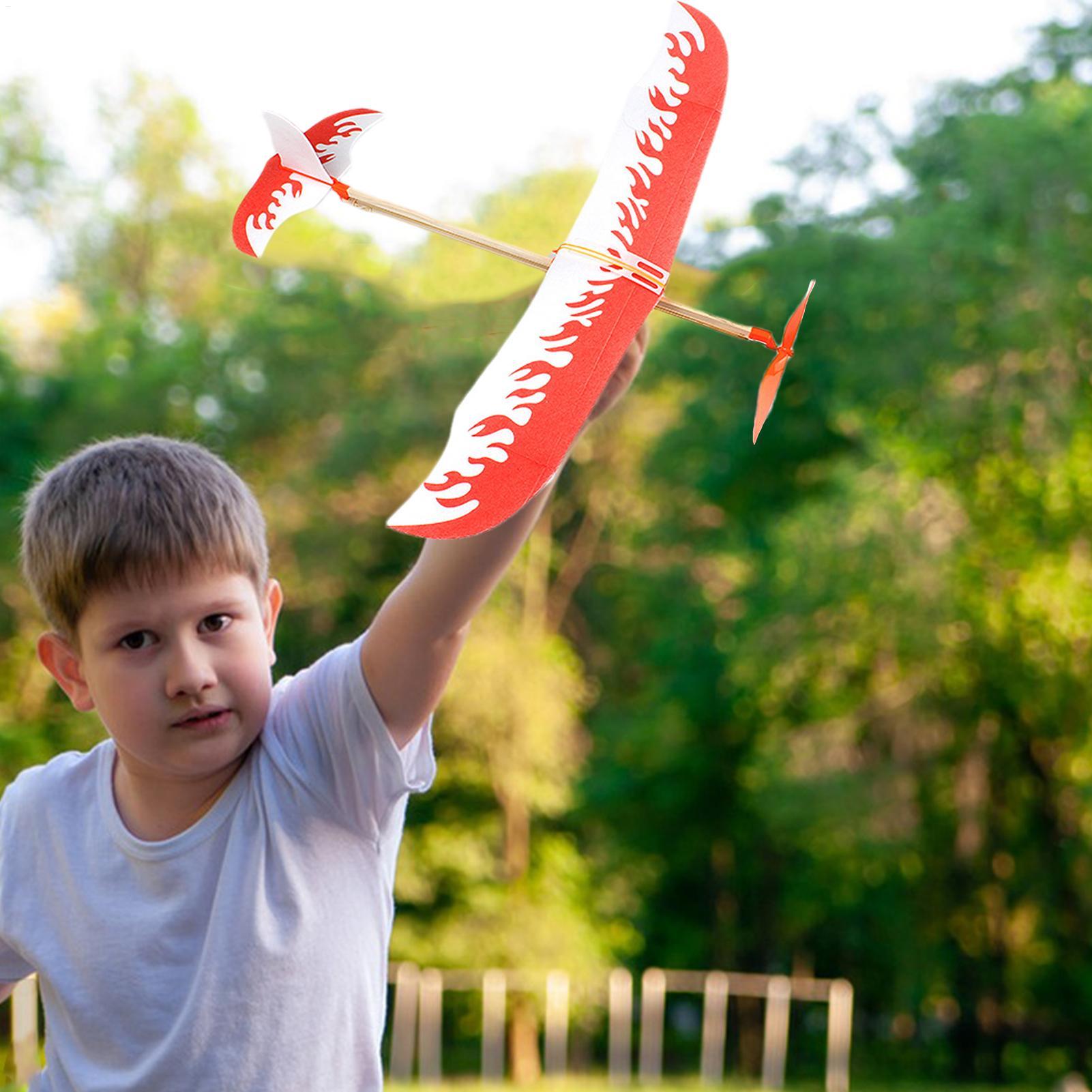 輪ゴム飛行機 パワードグライダー航空機キット 飛行ゲーム遊び - Kids Outdoor Exercise Equipment のレビューと価格