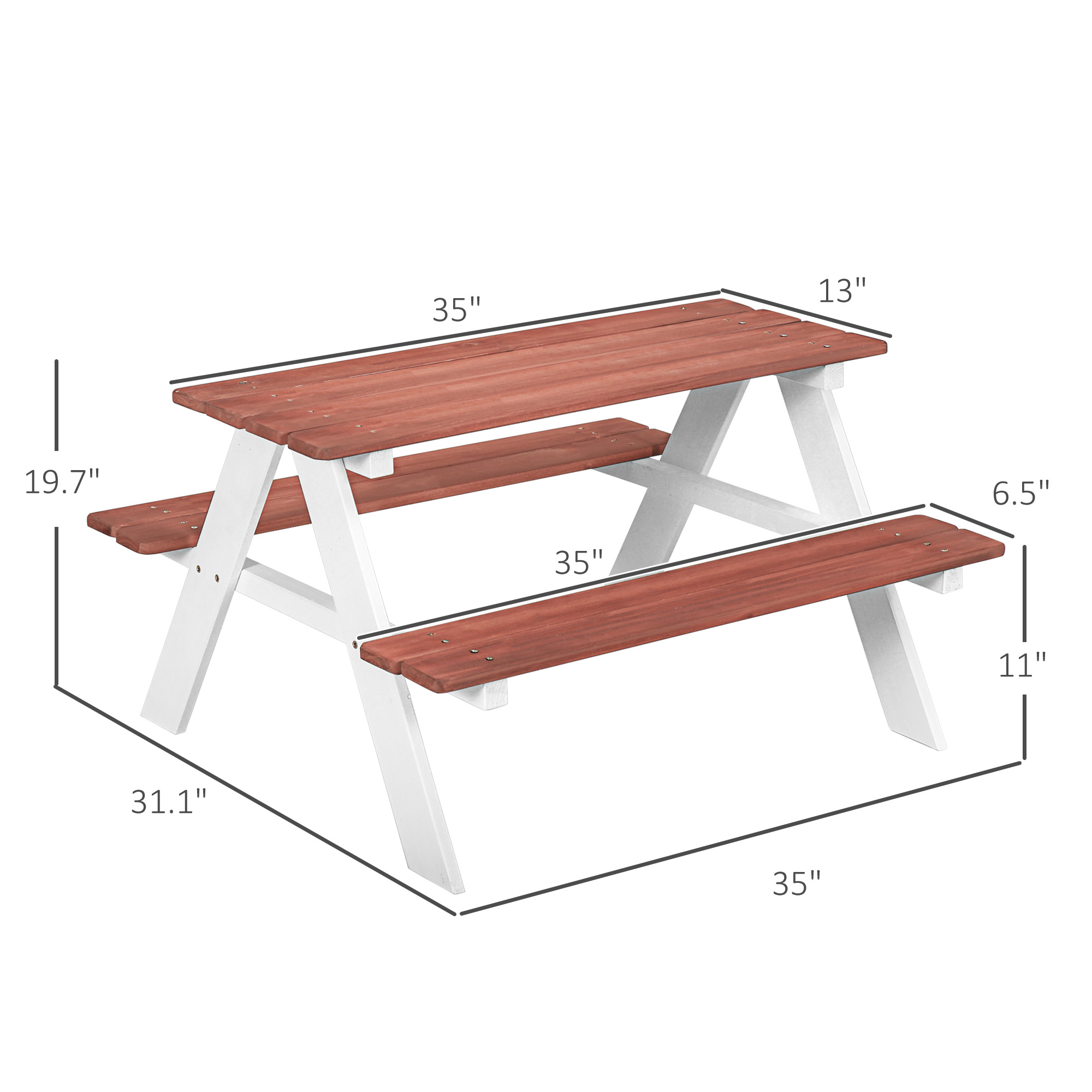 子供用ピクニックテーブルセット、木製テーブル＆ベンチセット、 - Kids Outdoor Picnic Table のレビューと価格