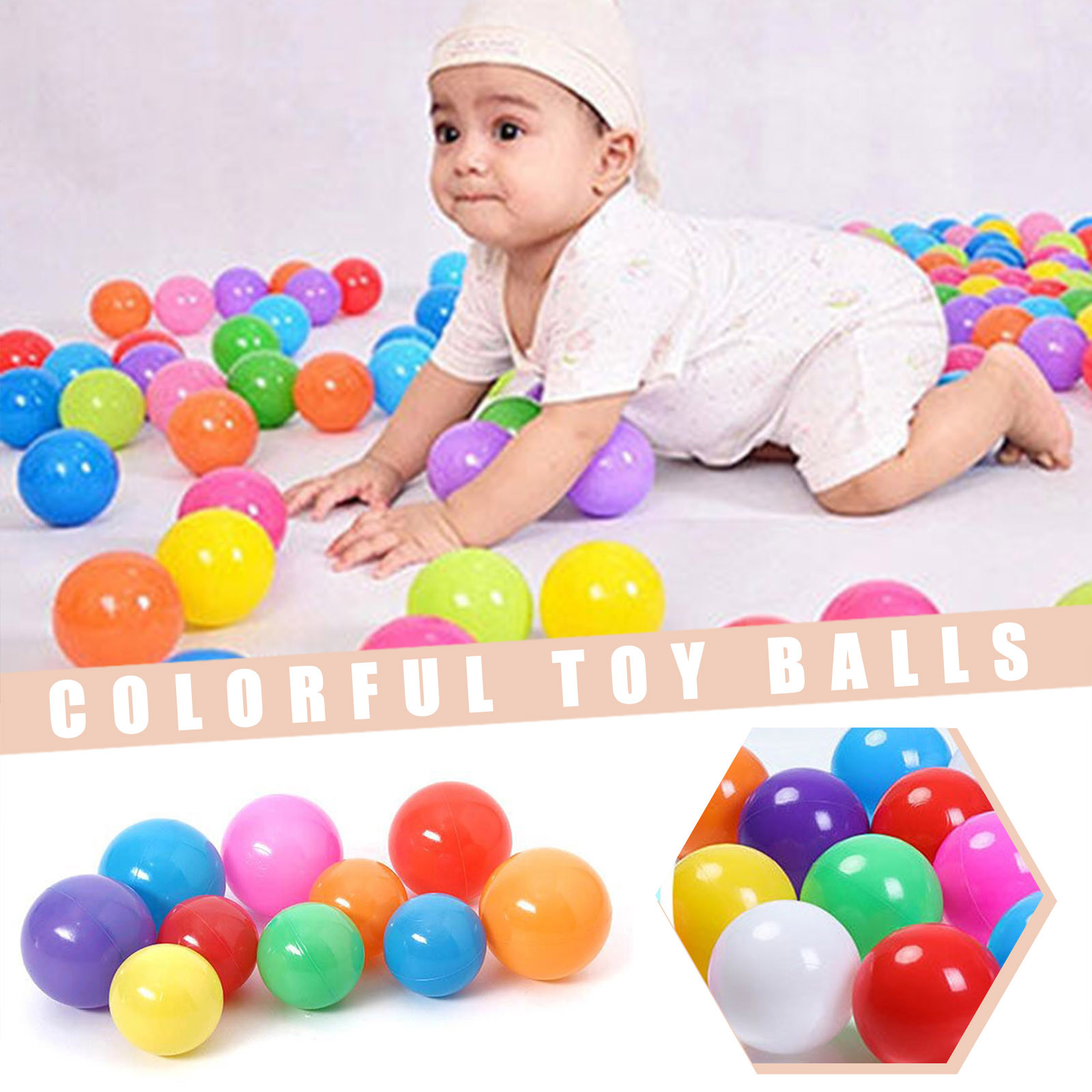 100個入り 55mm ベビー用プラスチックボール 水遊びプ - Kids Outdoor House Accessories のレビューと価格