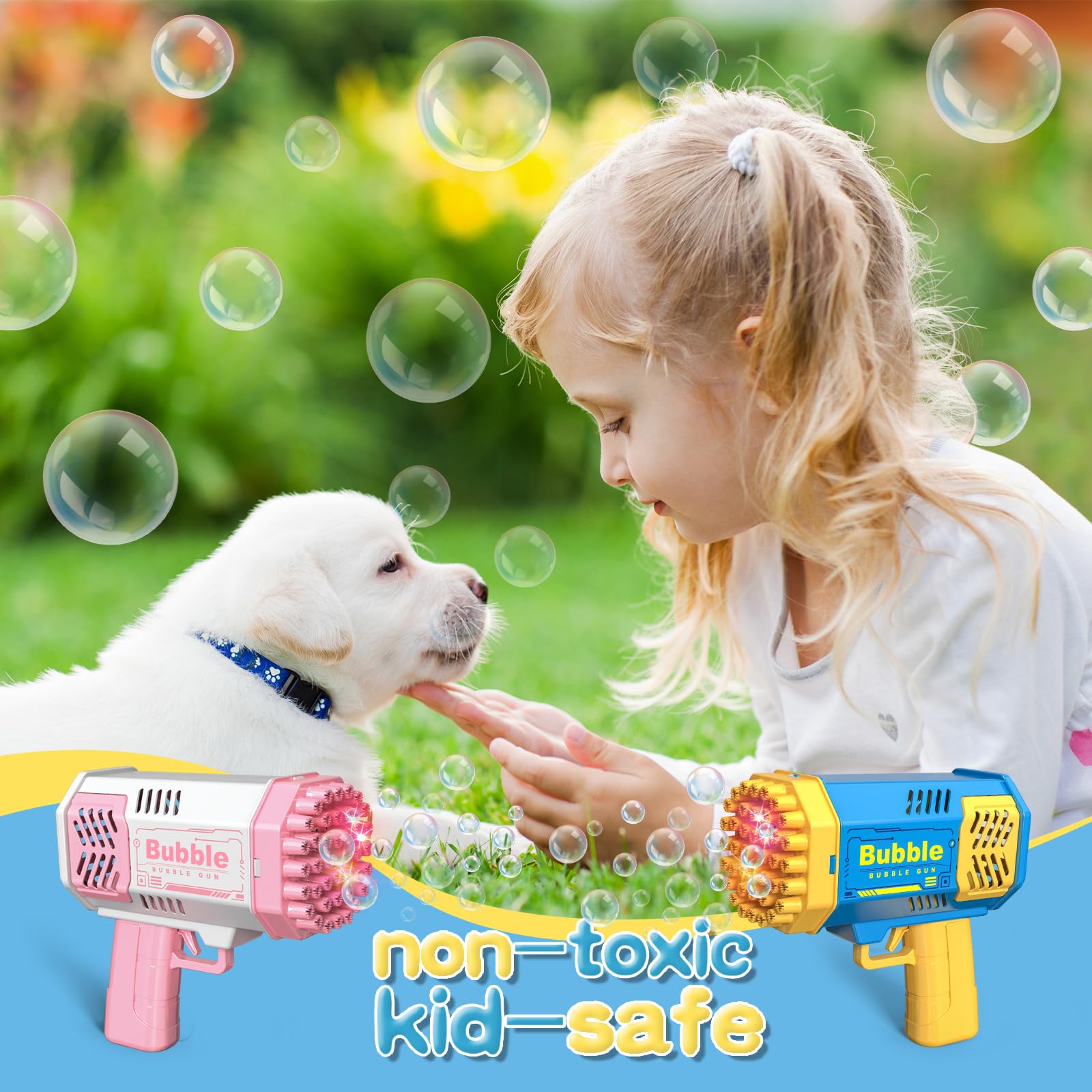 40穴バブルガン 子供用 自動バブル発生器 屋外バブルメーカ - Kids Outdoor Easter Gifts のレビューと価格