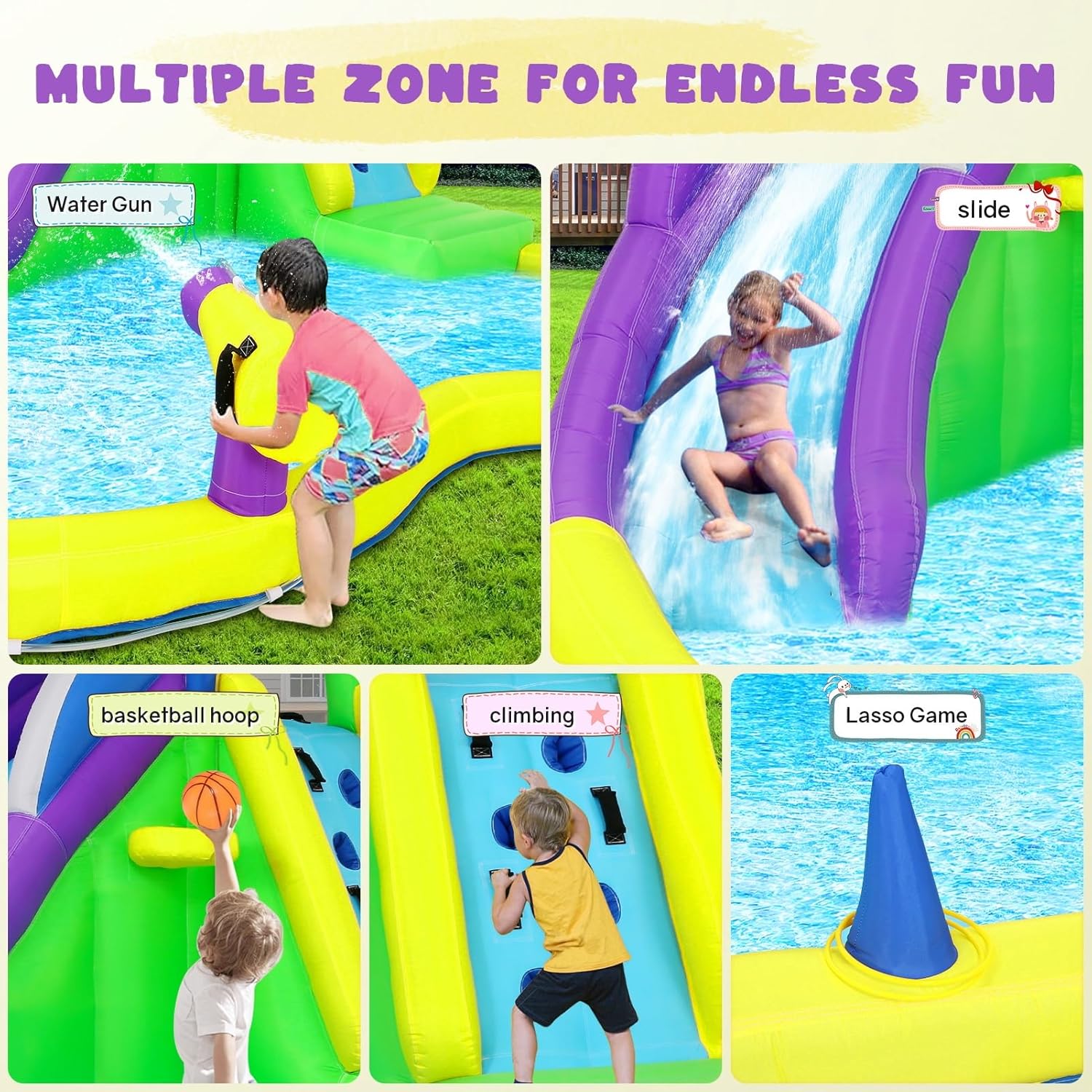 13x14フィートのインフレータブルバウンスハウス（ウォータ - Kids Outdoor Inflatable Water Slide のレビューと価格