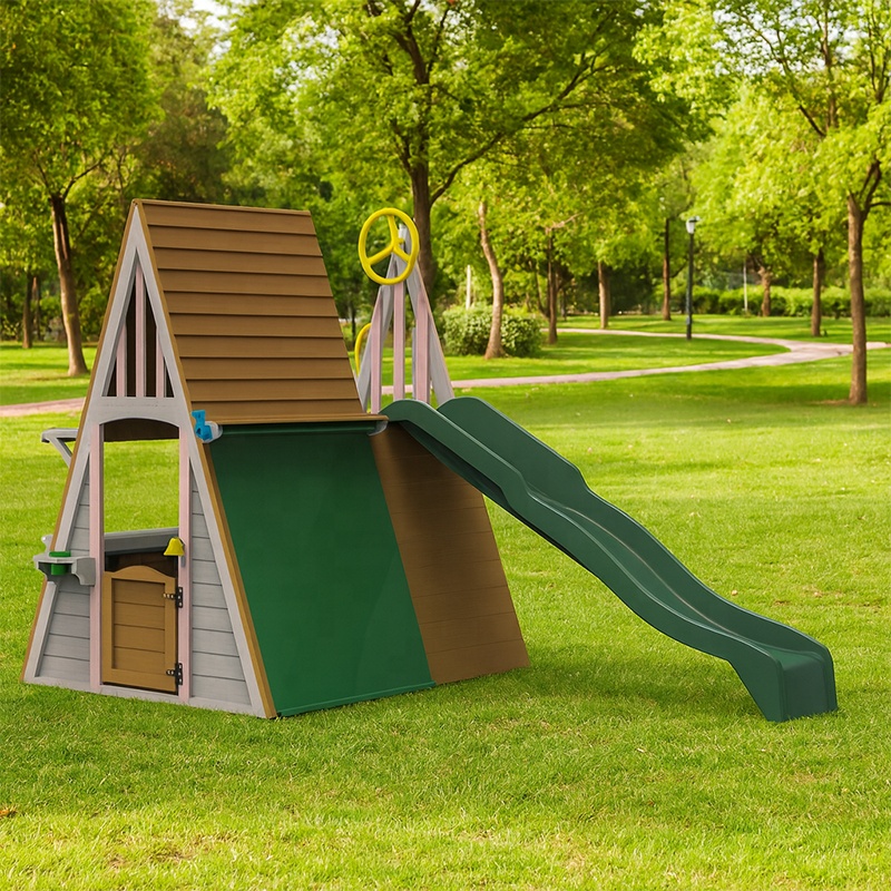 子供用屋外遊具 三角形モンテッソーリ木製キャッスルプレイハウ - Kids Outdoor Climbing Frame のレビューと価格
