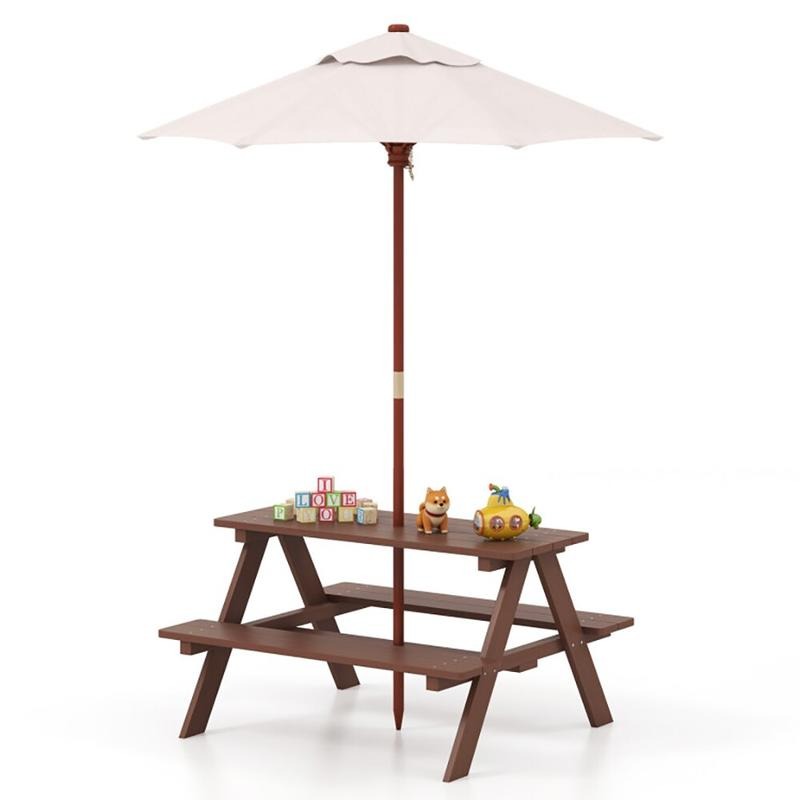 屋外用4人掛け子供用ピクニックテーブルベンチセット（取り外し - Kids Outdoor Picnic Table のレビューと価格