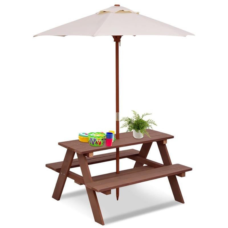 屋外用4人掛け子供用ピクニックテーブルベンチセット（取り外し - Kids Outdoor Picnic Table のレビューと価格