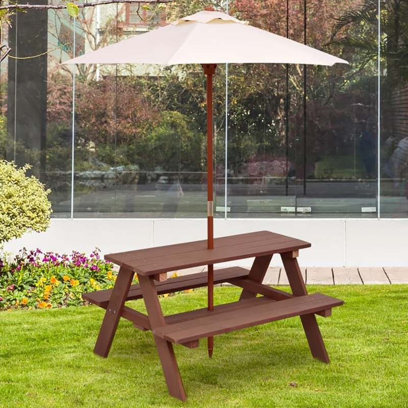 屋外用4人掛け子供用ピクニックテーブルベンチセット（取り外し - Kids Outdoor Picnic Table のレビューと価格