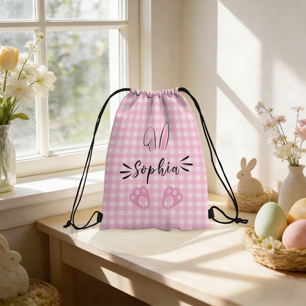 パーソナライズされたイースターバニー巾着バックパック、カスタ - Kids Outdoor Easter Gifts のレビューと価格