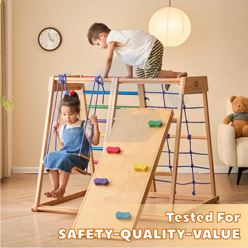 木製クライミングフレーム屋内遊具 室内キッズアクティビティ  - Kids Outdoor Climbing Frame のレビューと価格