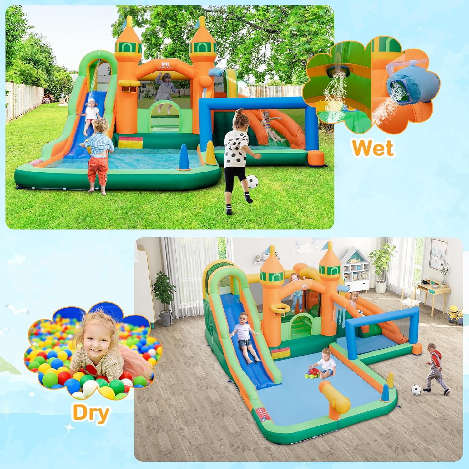 9in1インフレータブルウォーターパークバウンスハウス（デュ - Kids Outdoor Inflatable Water Slide のレビューと価格