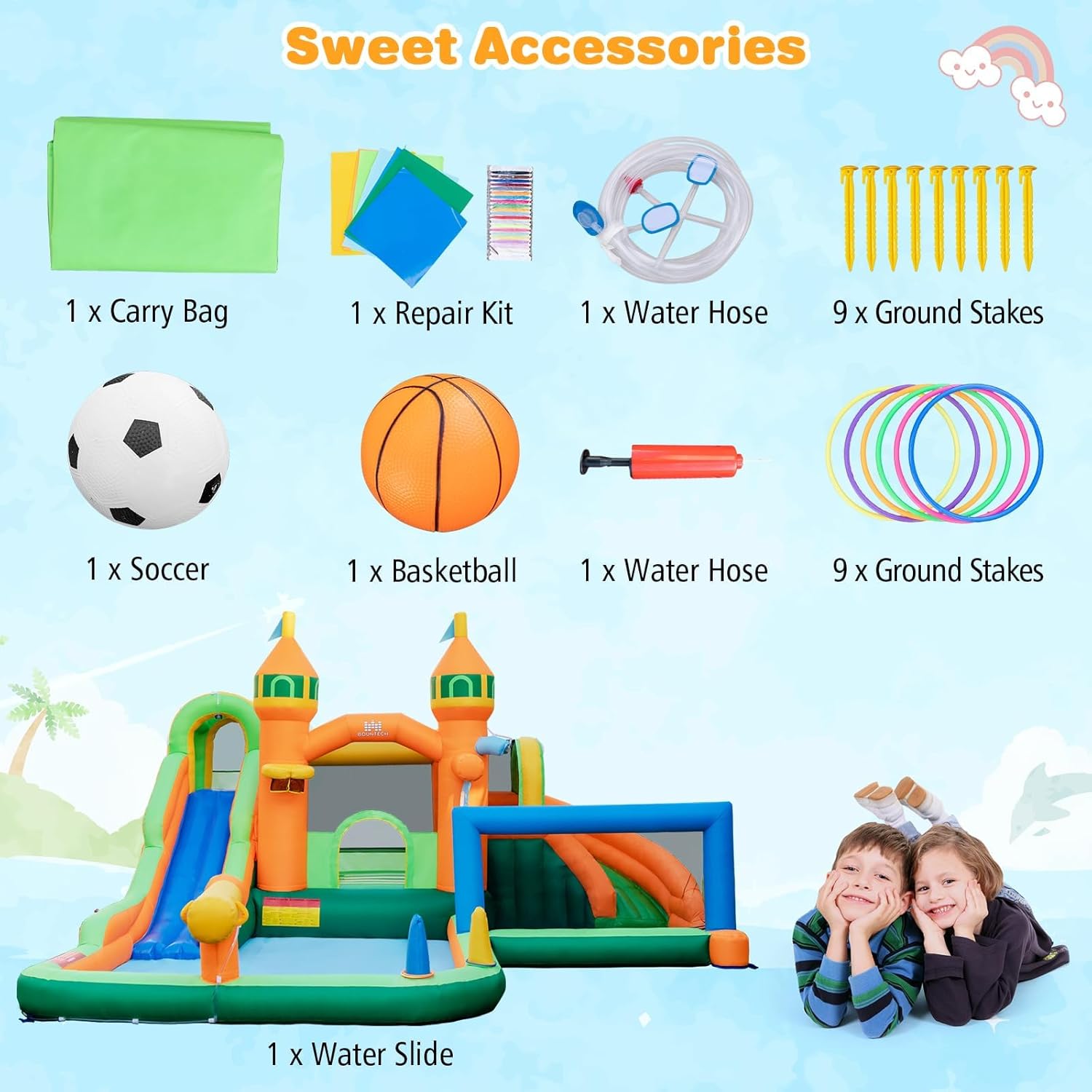 9in1インフレータブルウォーターパークバウンスハウス（デュ - Kids Outdoor Inflatable Water Slide のレビューと価格