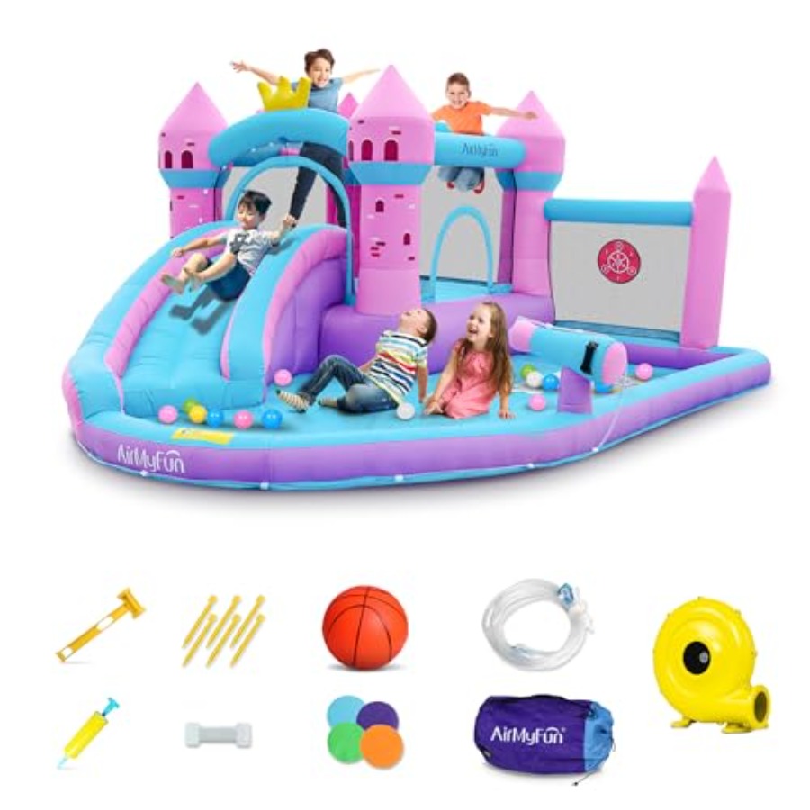 裏庭用インフレータブルウォータースライド付きバウンスハウス（ - Kids Outdoor Inflatable Water Slide のレビューと価格