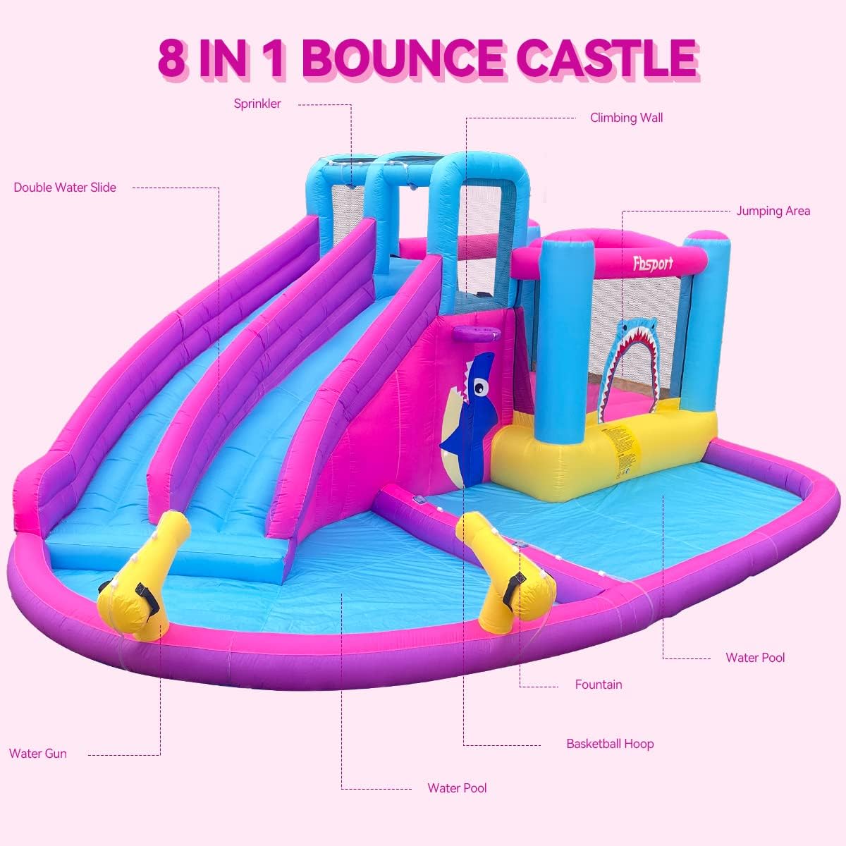 子供用ツインウォータースライドインフレータブルバウンスハウス - Kids Outdoor Inflatable Water Slide のレビューと価格