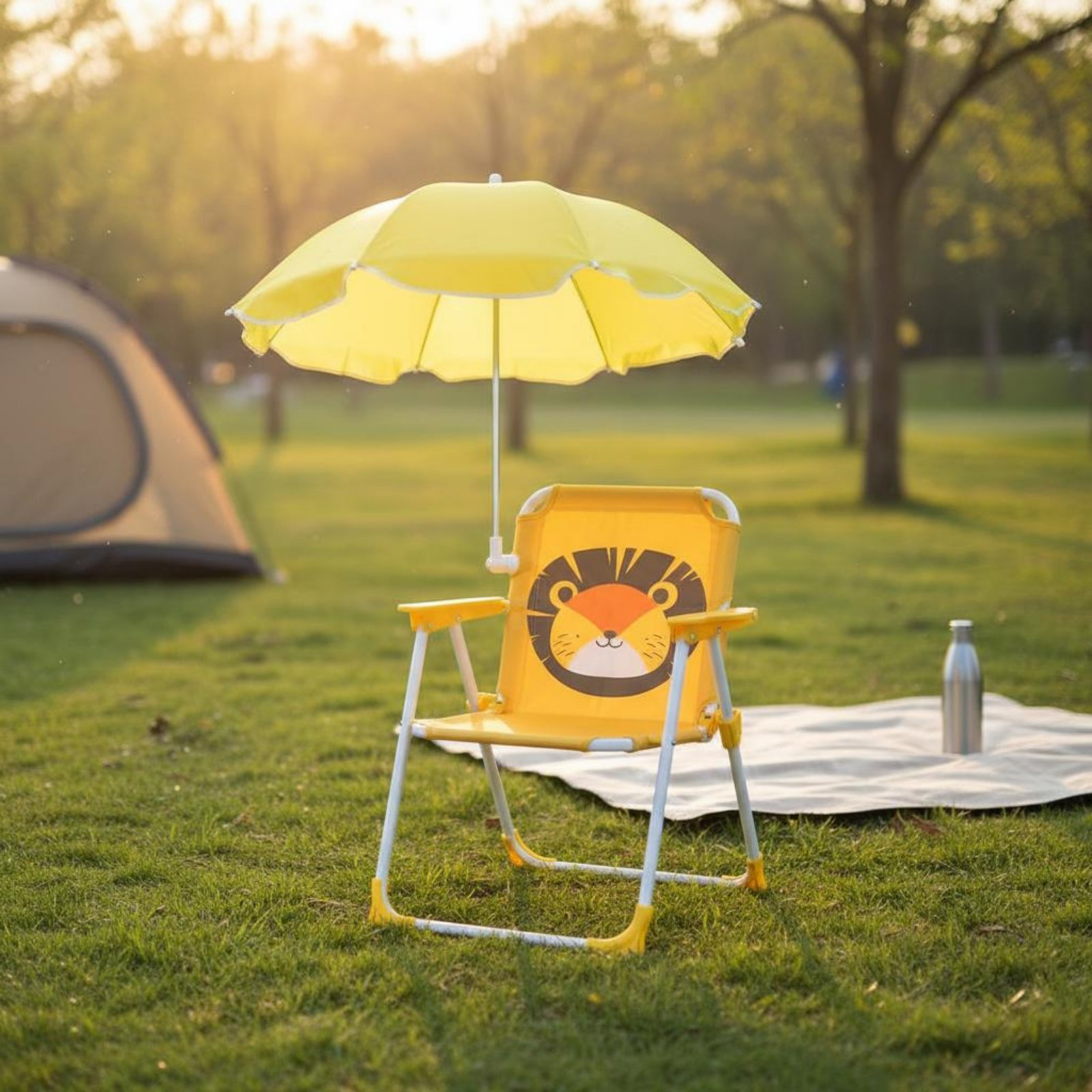 子供用ポータブルチェア、日よけ付き軽量キッズビーチチェア、傘 - Kids Outdoor Folding Chair のレビューと価格